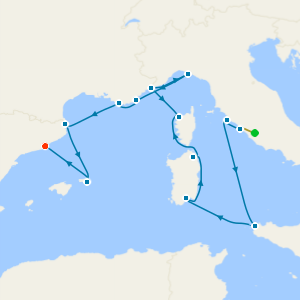 Sardinia, Corsica & St. Tropez with Rome and Barcelona City Stays 