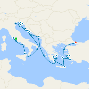 Treasures of Italy, The Greek Isles & The Aegean Sea with Rome and Istanbul City Stays 