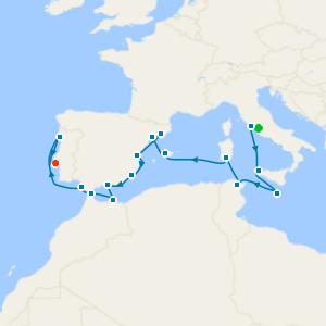 Mediterranean Isles, Valletta Nights & Moorish Spain with Rome and Lisbon Stays