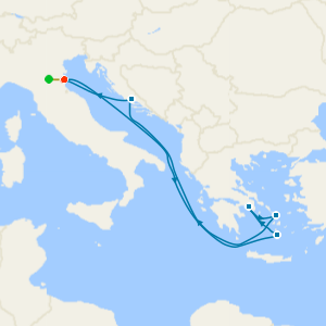 Gourmet Morning and Vineyard Lunch with Bologna Stay and Greek Isles cruise from Ravenna