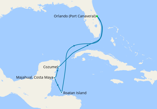 western caribbean cruise carnival itinerary