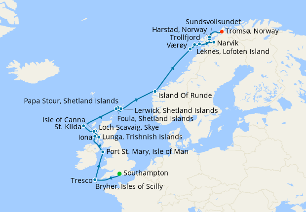 Scottish Isles & Norway From Southampton, Silversea Cruises, 1st June 