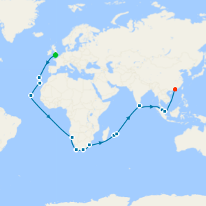 Southampton to Hong Kong
