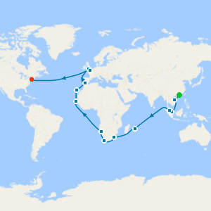 Hong Kong to New York