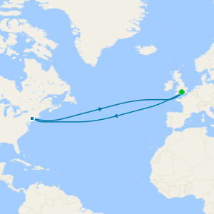 Transatlantic crossing cruise from Southampton