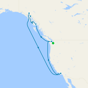 Alaska with Dawes Glacier from Seattle