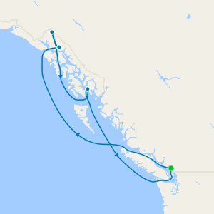 Alaska with Glacier Bay National Park from Vancouver