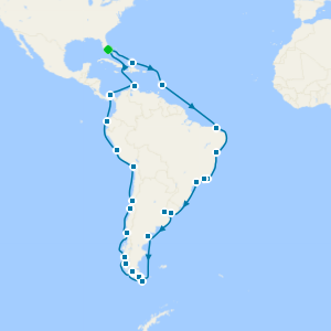 South America, Panama Canal & Caribbean from Fort Lauderdale