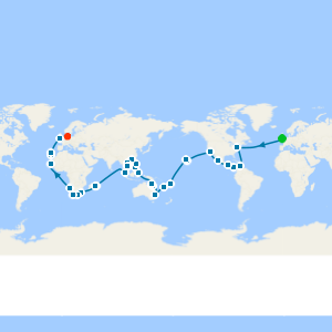 World Cruise from Southampton to Hamburg