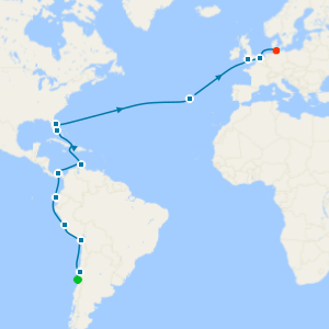 South America, Panama Canal & Caribbean from San Antonio to Hamburg