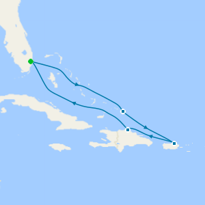 Eastern Caribbean with Puerto Rico from Fort Lauderdale