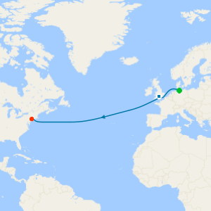Westbound Transatlantic Crossing from Hamburg