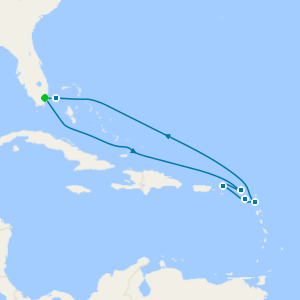 Eastern Caribbean & Bimini Beach Club from Miami