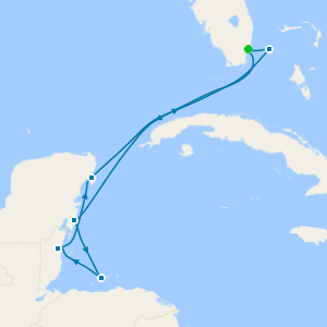 Western Caribbean & Bimini Beach Club from Miami