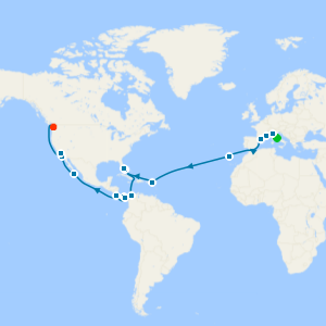 Civitavecchia (tours to Rome) to Seattle