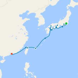 Yokohama (tours to Tokyo) to Hong Kong