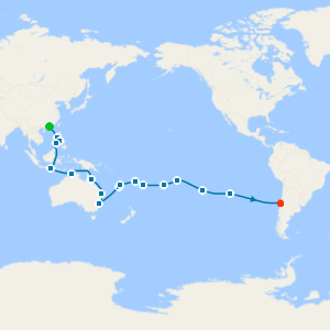 Hong Kong to San Antonio (tours to Santiago)